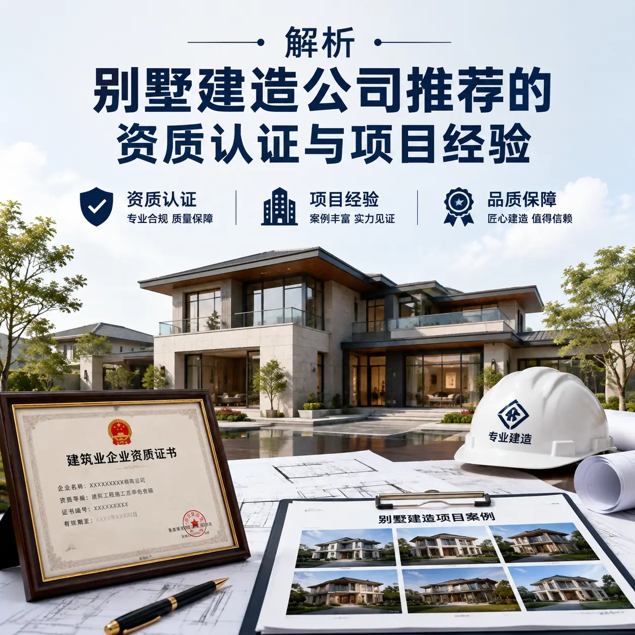 解析 赫章 别墅建造公司推荐的资质认证与项目经验