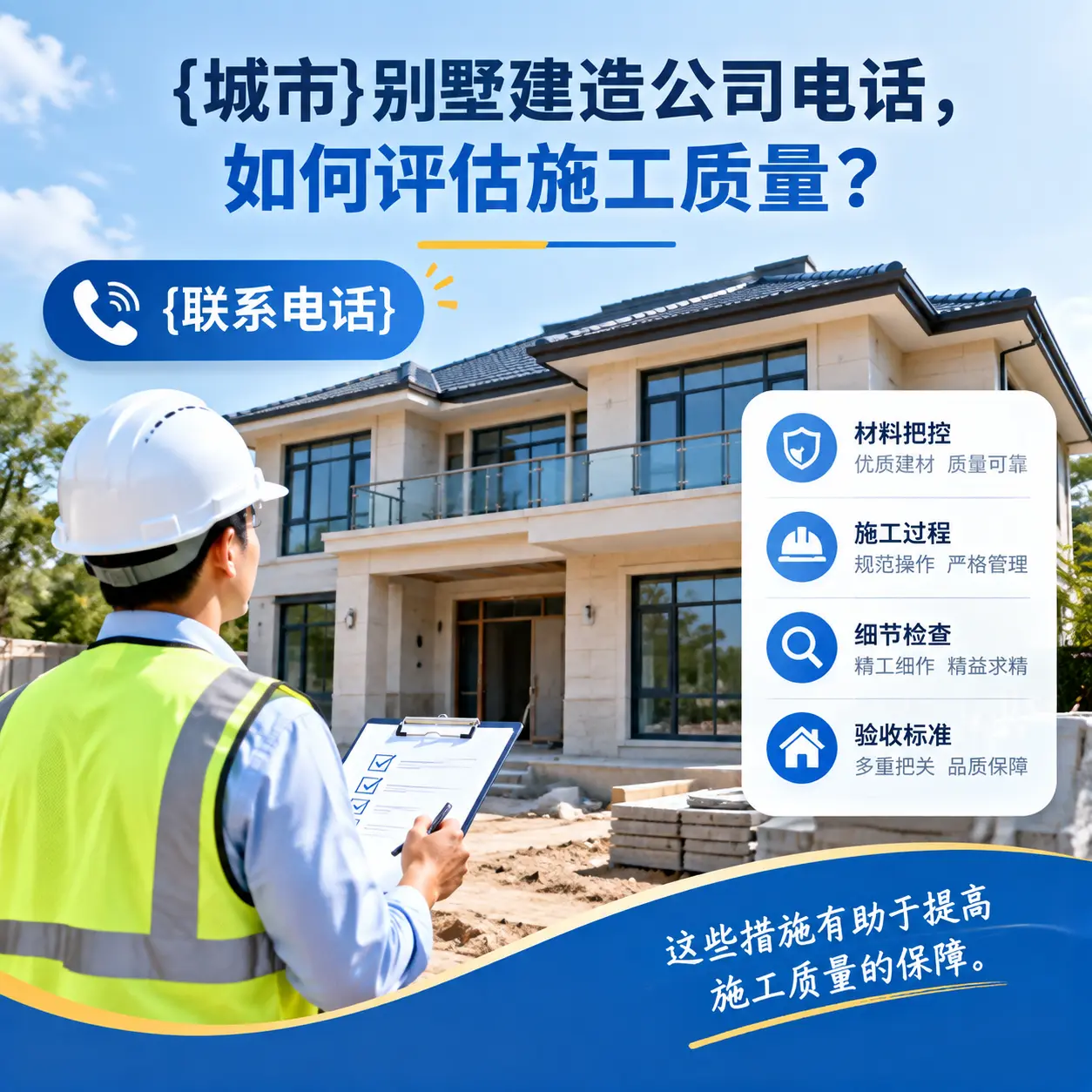 赫章别墅建造公司电话，如何评估施工质量？